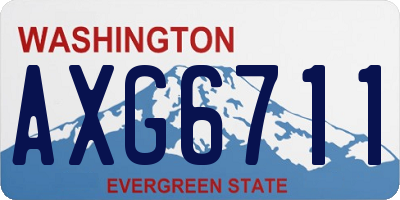 WA license plate AXG6711