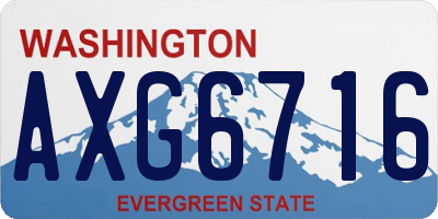 WA license plate AXG6716