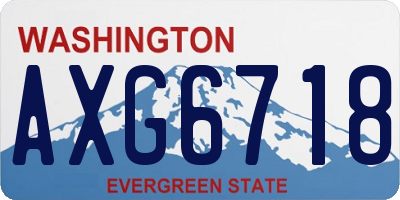 WA license plate AXG6718