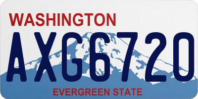 WA license plate AXG6720