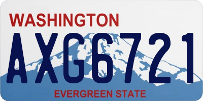 WA license plate AXG6721
