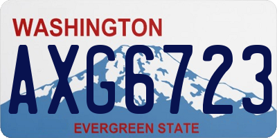 WA license plate AXG6723