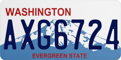 WA license plate AXG6724