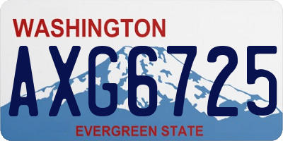 WA license plate AXG6725
