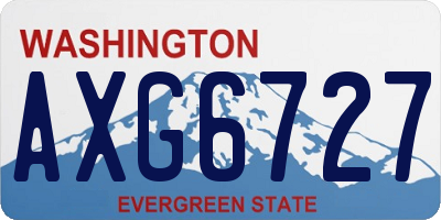 WA license plate AXG6727