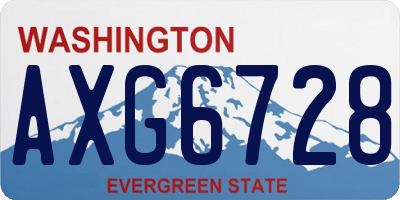 WA license plate AXG6728