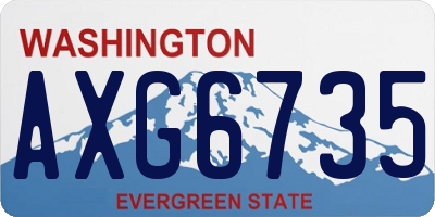 WA license plate AXG6735