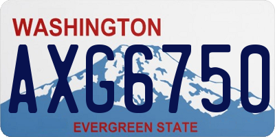 WA license plate AXG6750