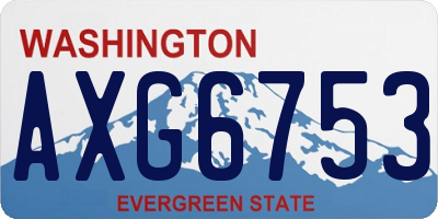 WA license plate AXG6753