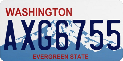 WA license plate AXG6755