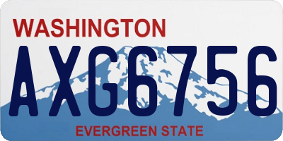 WA license plate AXG6756