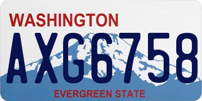 WA license plate AXG6758