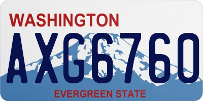 WA license plate AXG6760