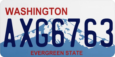 WA license plate AXG6763