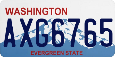 WA license plate AXG6765
