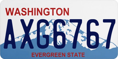 WA license plate AXG6767