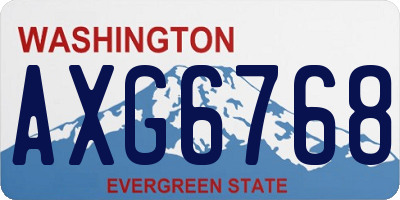 WA license plate AXG6768
