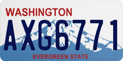 WA license plate AXG6771