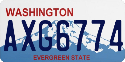 WA license plate AXG6774