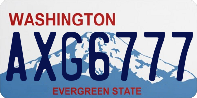 WA license plate AXG6777