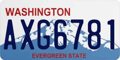 WA license plate AXG6781