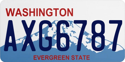 WA license plate AXG6787