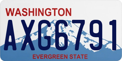 WA license plate AXG6791