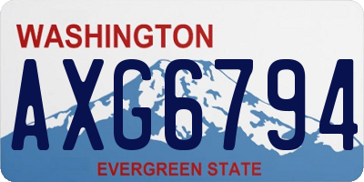 WA license plate AXG6794