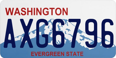 WA license plate AXG6796