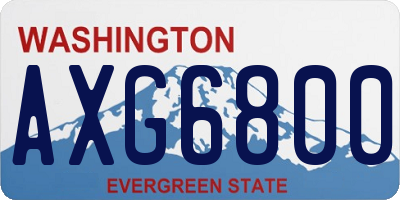 WA license plate AXG6800