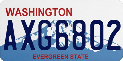 WA license plate AXG6802