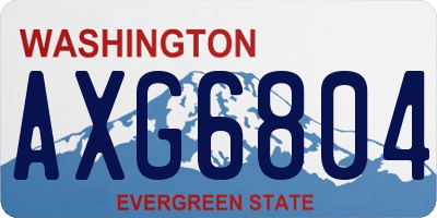 WA license plate AXG6804