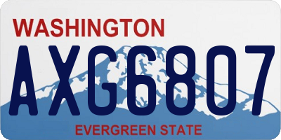 WA license plate AXG6807