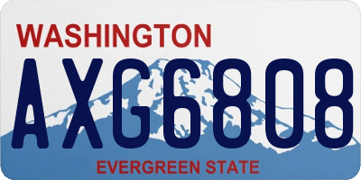 WA license plate AXG6808