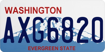 WA license plate AXG6820
