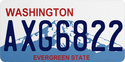 WA license plate AXG6822