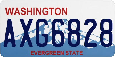 WA license plate AXG6828