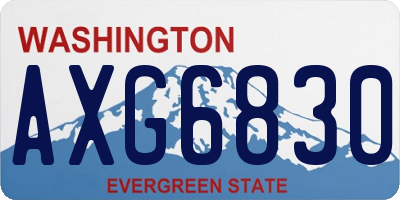 WA license plate AXG6830