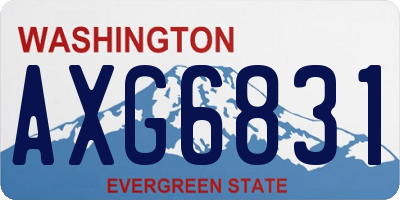 WA license plate AXG6831