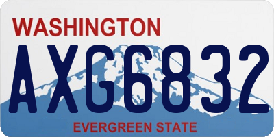 WA license plate AXG6832