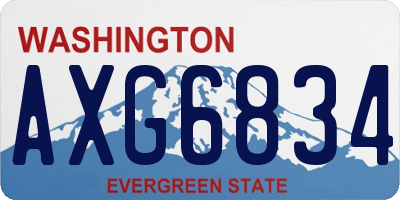 WA license plate AXG6834