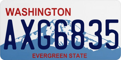 WA license plate AXG6835