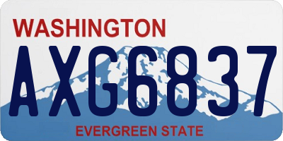 WA license plate AXG6837