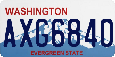 WA license plate AXG6840