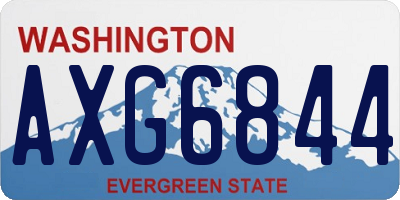 WA license plate AXG6844