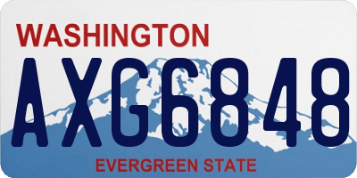 WA license plate AXG6848