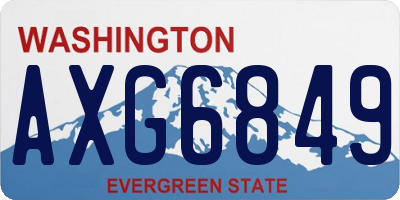 WA license plate AXG6849