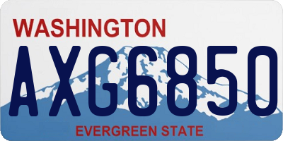 WA license plate AXG6850