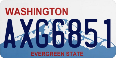 WA license plate AXG6851