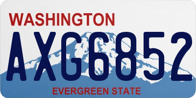 WA license plate AXG6852